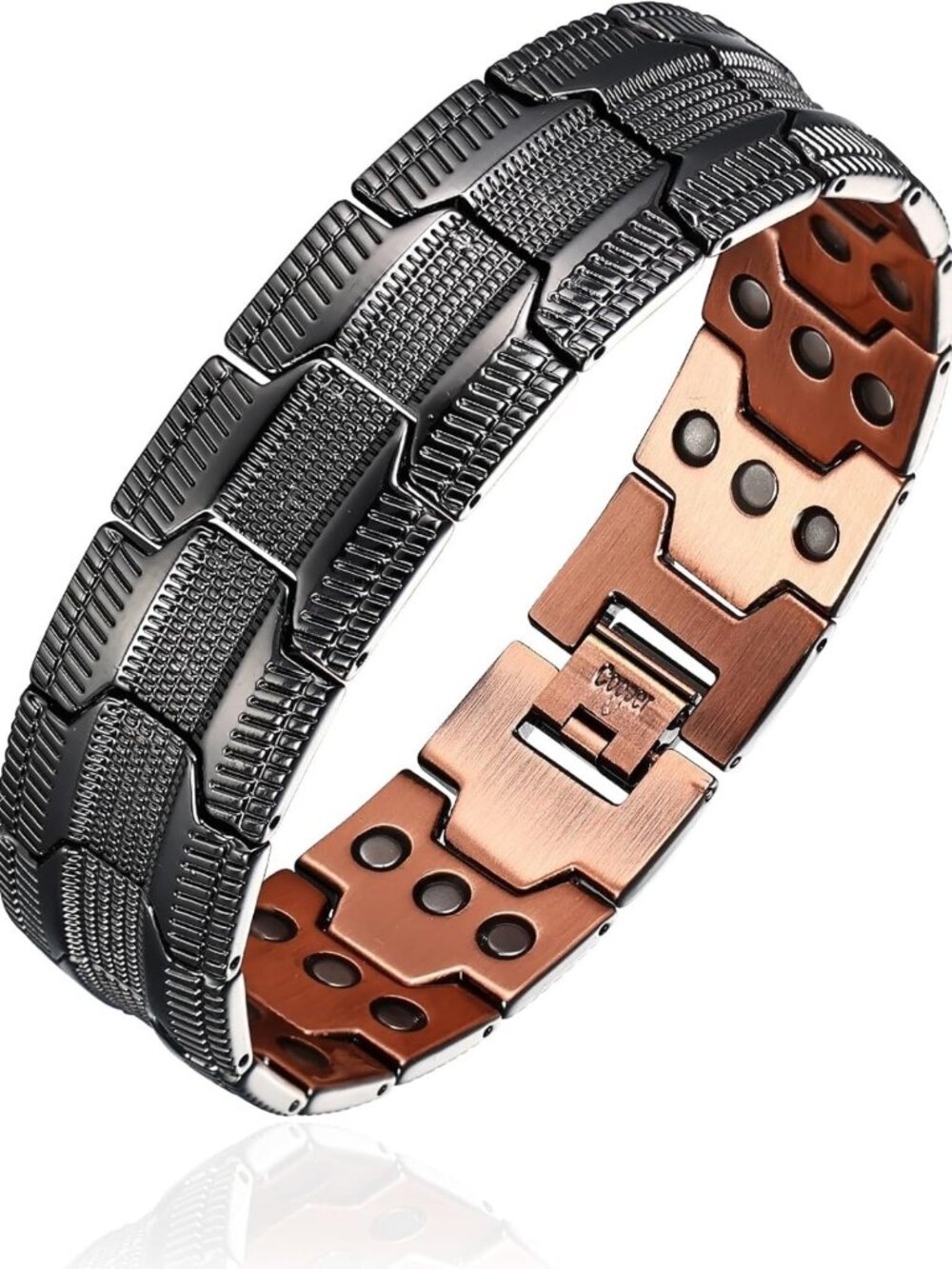 Men's 3X Copper Magnetic Bracelet - Ultra Strength, Adjustable, Stylish Design